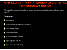 Expected characteristics of PaidBackLinks